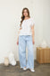 white lace short sleeve lace boxy top
