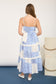 Blue Patch Sleeveless Floral Midi Dress