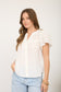 blu pepper white eyelet sleeve button top