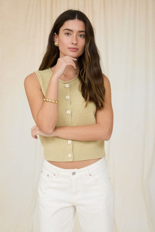 light green knit tank top