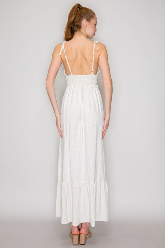 Light Oatmeal Sleeveless Maxi Dress