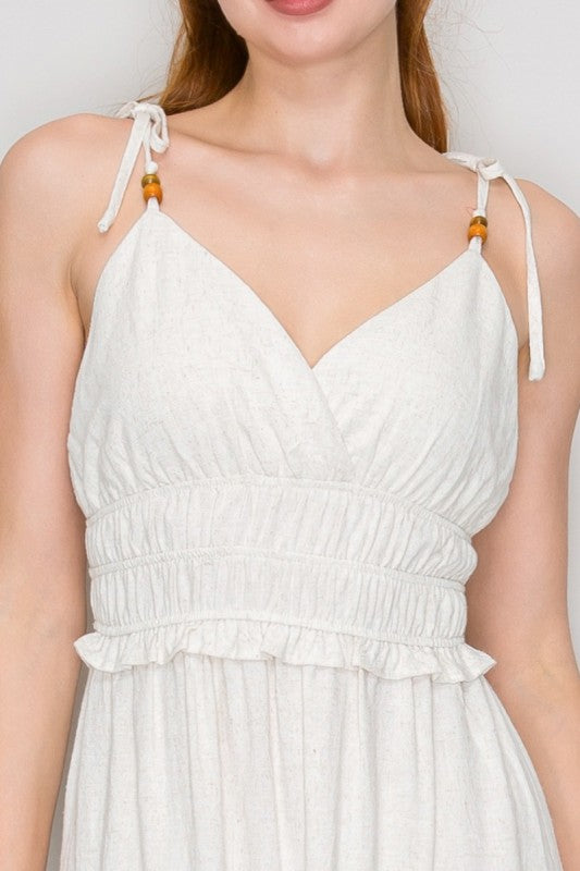 Light Oatmeal Sleeveless Maxi Dress