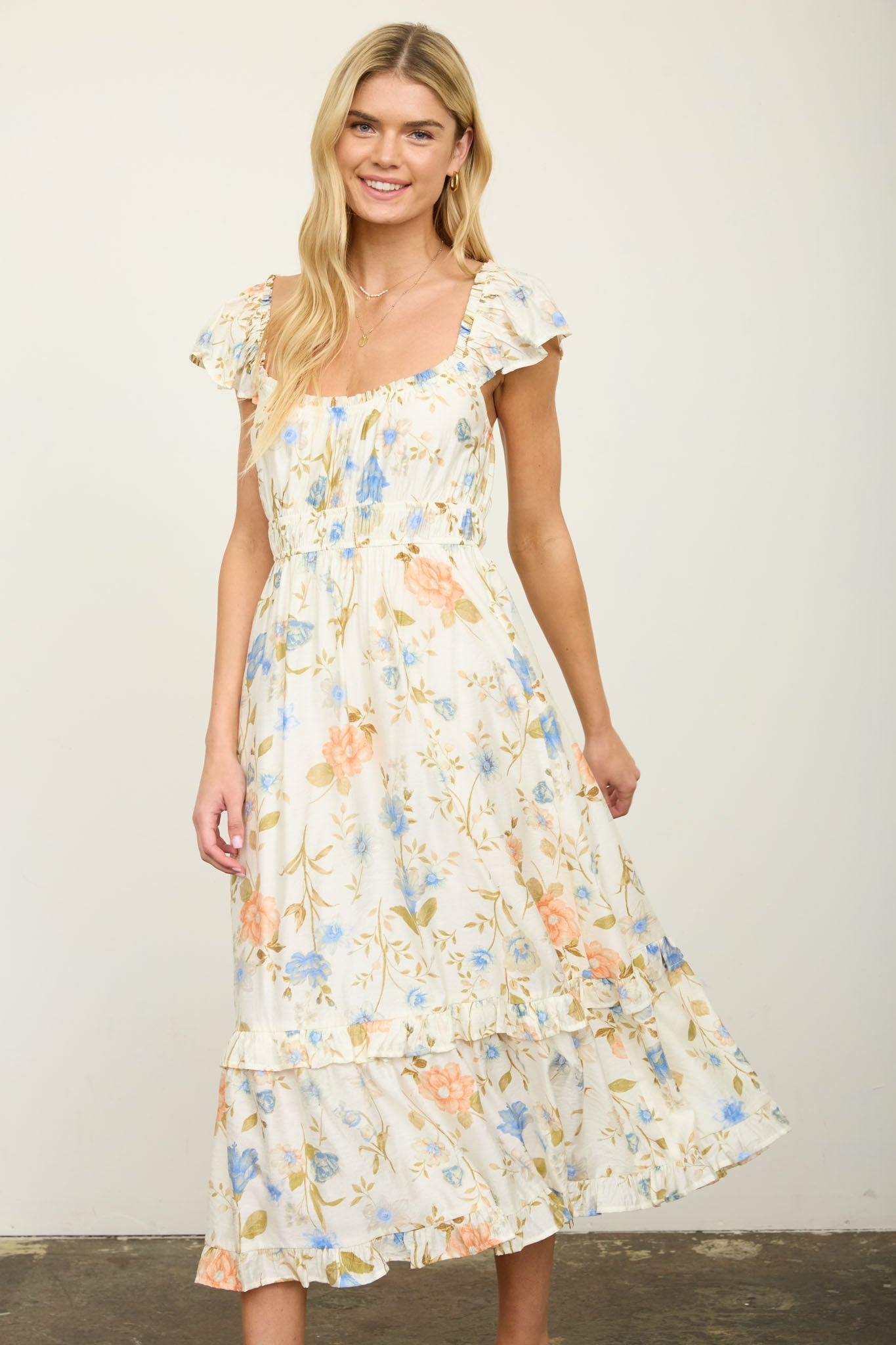 blue evening dress Velvi - Rylie Gown - Navy - Stretch Fitted Dress With Lace Bodice