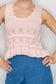 pink sleeveless knit scoop neck tank