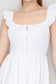 white short sleeve short dress