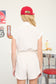 khaki striped short sleeve collar romper