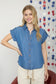 blu pepper blue chambray button down shirt