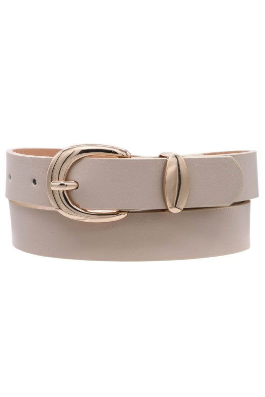 Khaki Faux Leather Belt