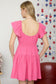 pink short sleeve short dress