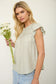light green ruffle sleeve top