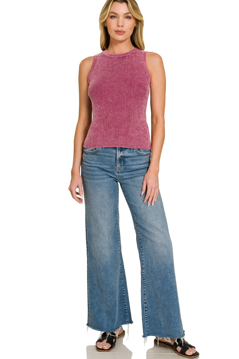 vintage red basic tank top