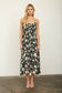 blu pepper black floral spaghetti strap long dress