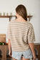mocha short sleeve striped top