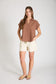 brown short sleeve fall blouse