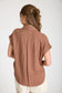 brown short sleeve collar shirt