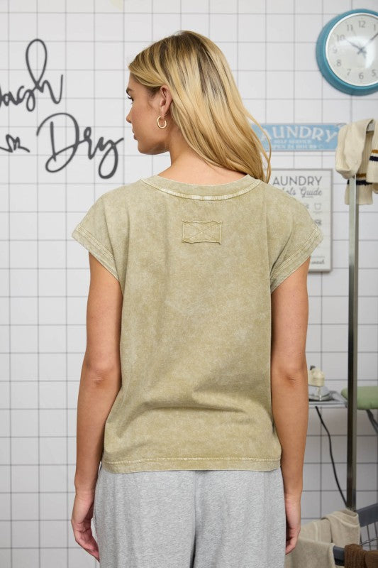 green mineral short sleeve top