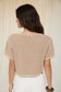 light brown short sleeve cropped sweater