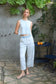 light denim blue sleeveless boxy top