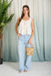 blu pepper oatmeal sleeveless tie front top
