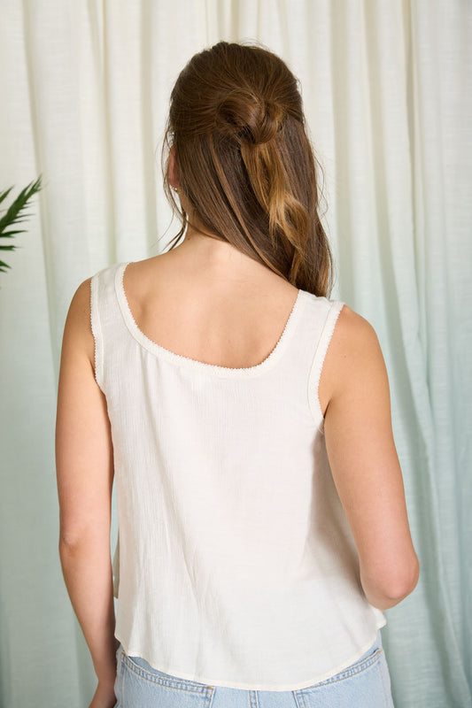 off white flowy sleeveless tank