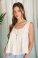 blu pepper oatmeal sleeveless tie front tank