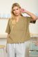 blu pepper olive green v neck boxy top
