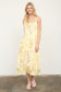 sleeveless yellow floral long dress