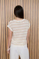 tan and cream short sleeve knit top