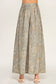 Olive and Brown Leaf Print Wide Leg Pocket Pants