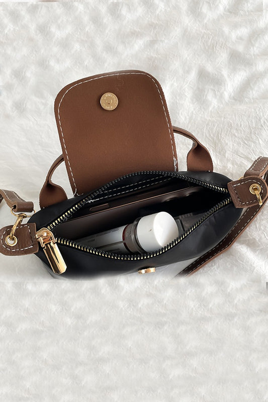 black and brown mini crossbody purse