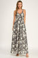 grey sleeveless tie front wide leg jumpsuit