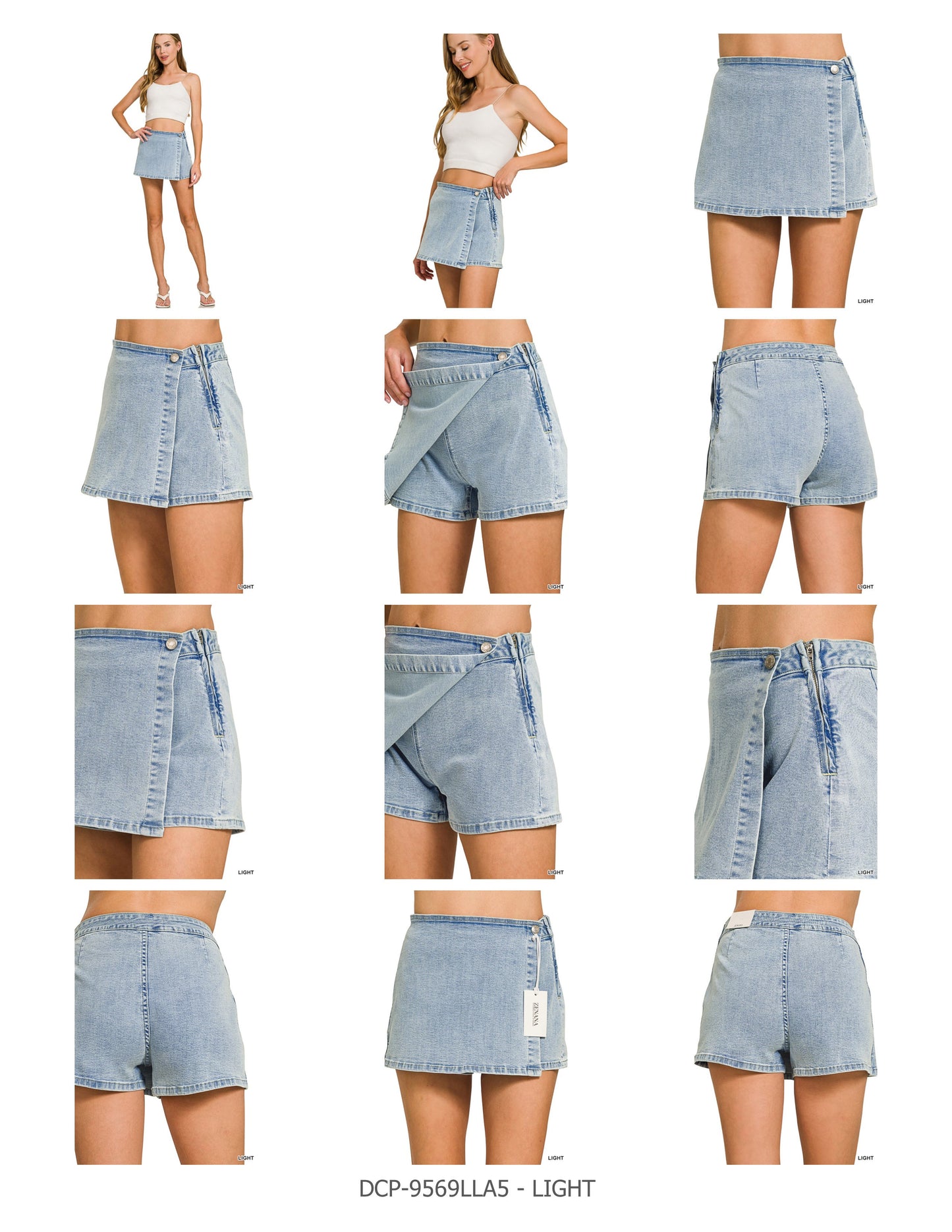 light wash skort