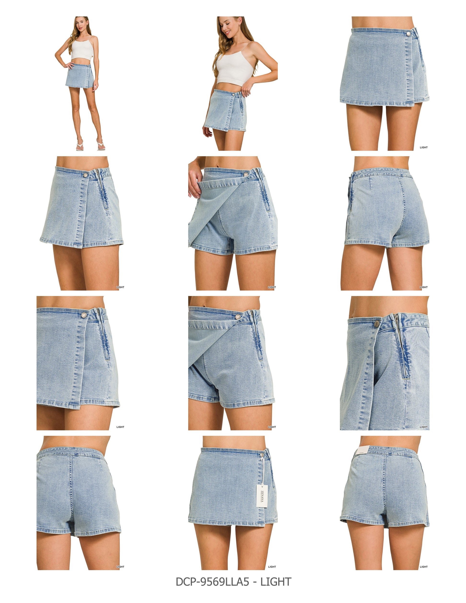 light wash skort