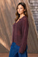 plum knit long sleeve top