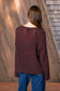plum sheer long sleeve crochet top
