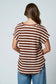 brown and cream short sleeve knit top