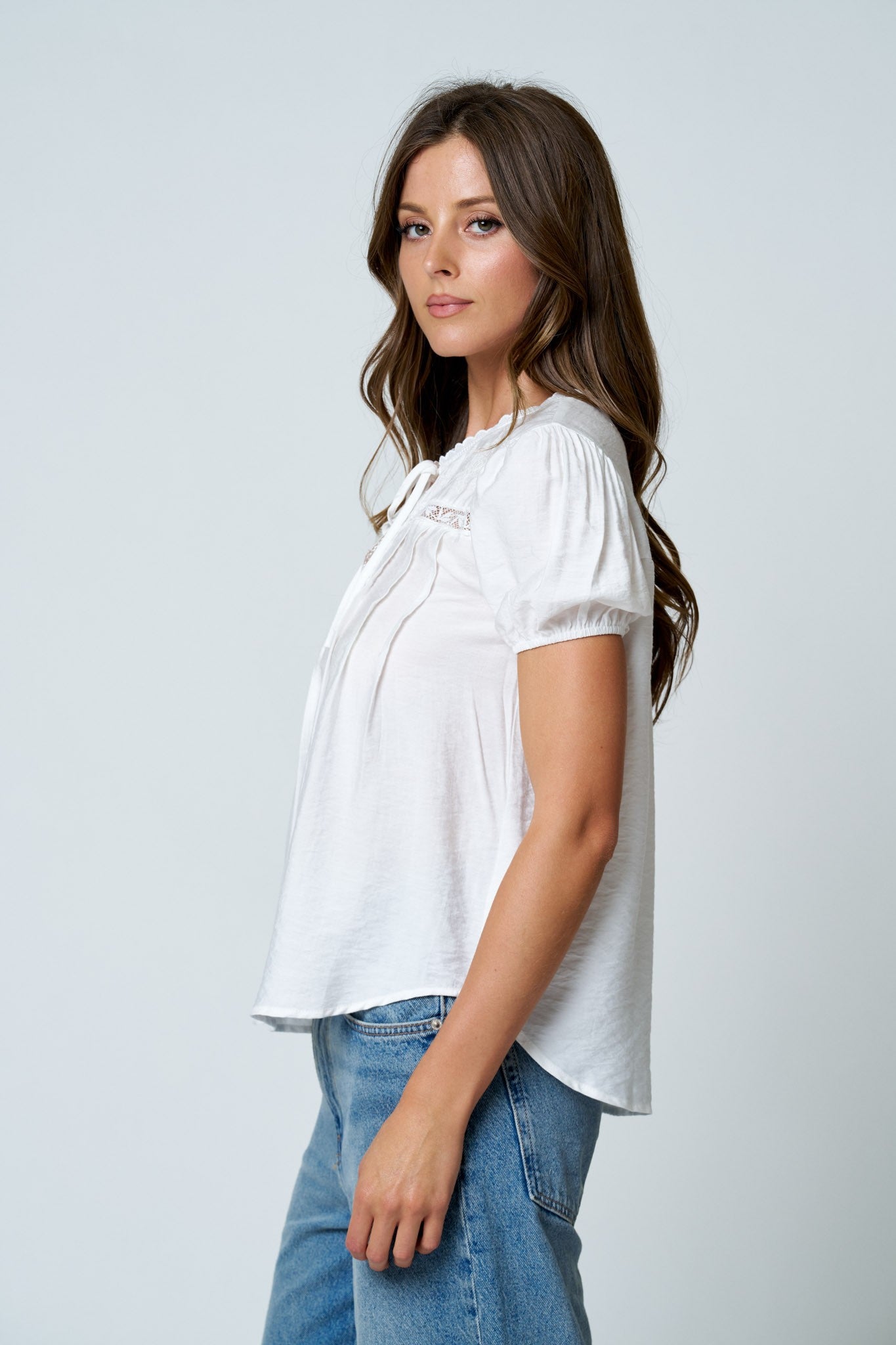 affordable white girly blouse