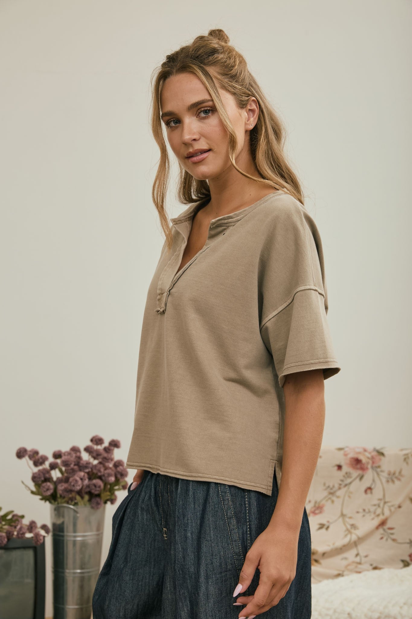 light brown casual top