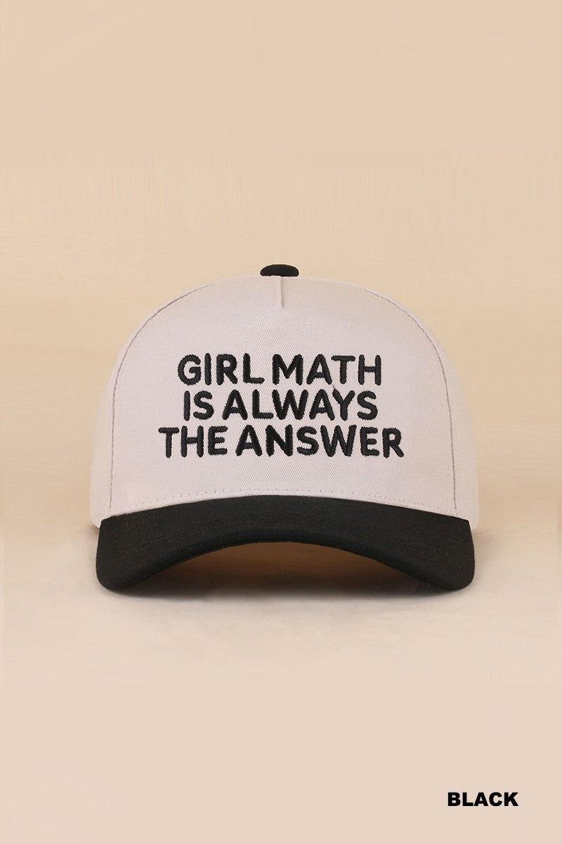 black girl math baseball cap