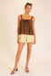 brown flowy sleeveless top