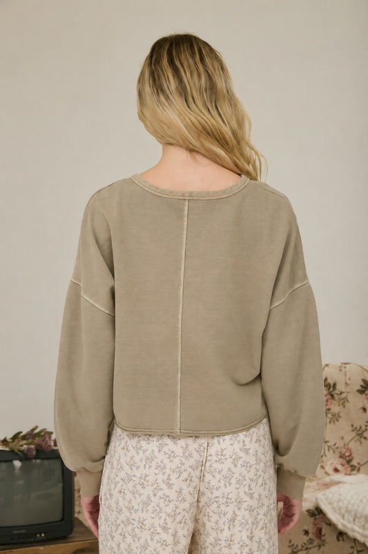 mocha mineral wash top