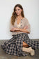 blu pepper black plaid side slit maxi skirt