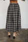 blu pepper black and mocha plaid midi skirt