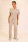 taupe short sleeve two piece set