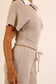 taupe short sleeve fitted top