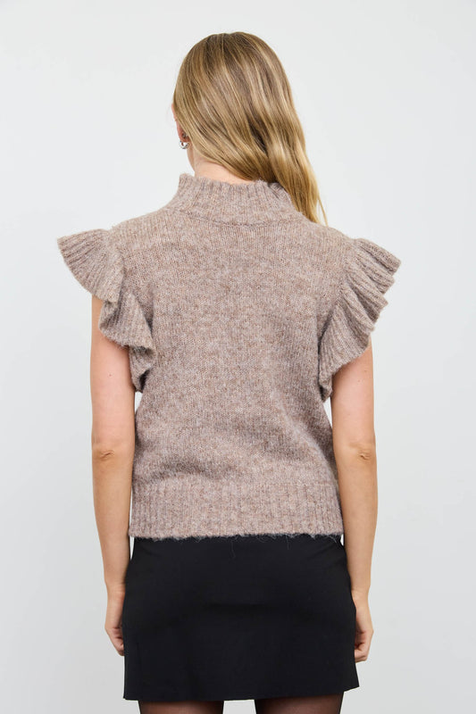 blu pepper short ruffle sleeve top