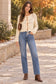 cream long sleeve crochet knit top