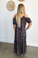 Black Floral Cold Shoulder Flowy Maxi Dress