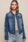womens dark wash non distressed denim jacket