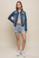 womens basic cropped denim jacket